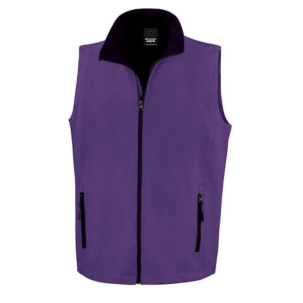 Result Core Softshell Väst för Herr - Tryckbar - S - Lila / Svart Purple / Black S