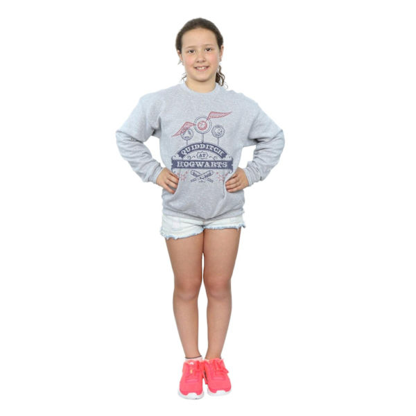 Harry Potter Quidditch på Hogwarts Sweatshirt för flickor 9-11 år Sports Grey 9-11 Years