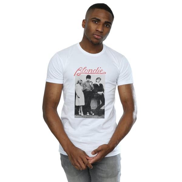 Blondie Herr Distressed Band T-shirt M Vit White M