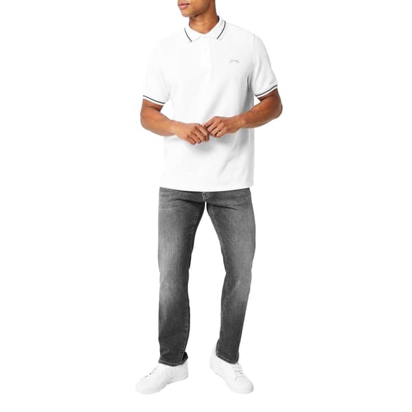 Slazenger Herr Kontrastrandig Pikétröja XL Vit White XL