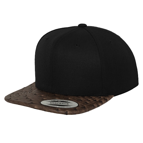 Yupoong Flexfit Unisex Läder Snapback Cap One Size Svart/Strut Black/Ostrich One Size