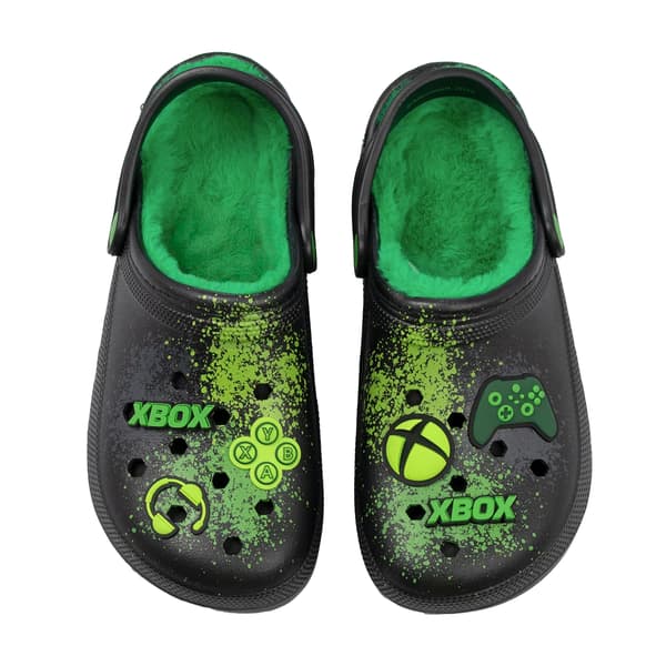 Xbox Pojkar Logotyp Pälsfodrade Träskor 5 UK Svart Black 5 UK