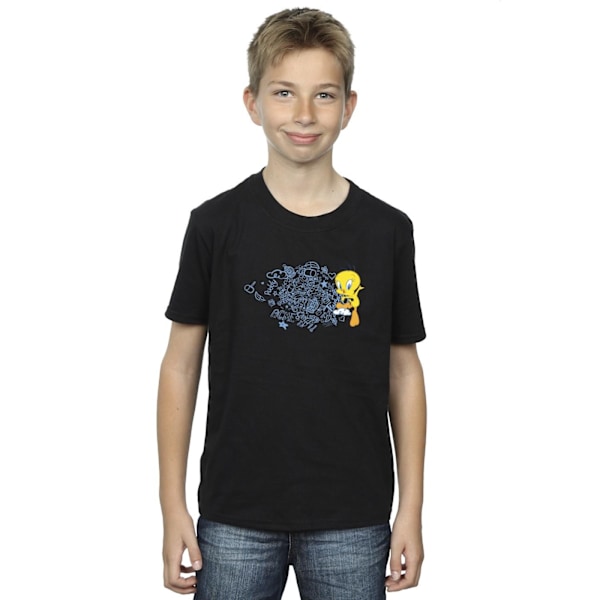 Looney Tunes Boys ACME Doodles Tweety T-shirt 12-13 år Svart Black 12-13 Years