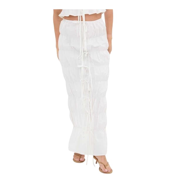 I Saw It First Ruched Poplin Maxikjol för dam 12 UK Vit White 12 UK