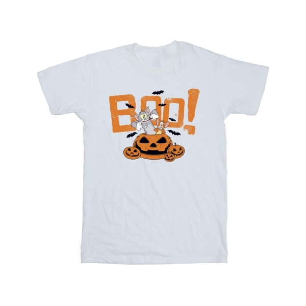 Tom & Jerry Girls Halloween Boo! Bomull T-shirt 7-8 år Vit White 7-8 Years