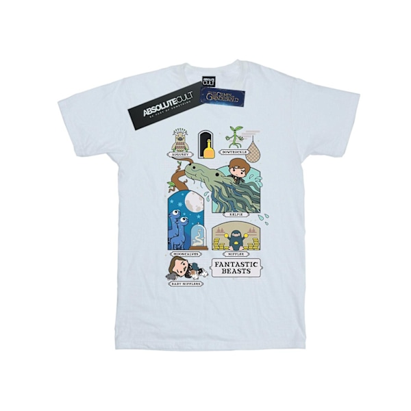 Fantastiska vidunder Girls Chibi Newt Bomull T-shirt 12-13 år Vit White 12-13 Years