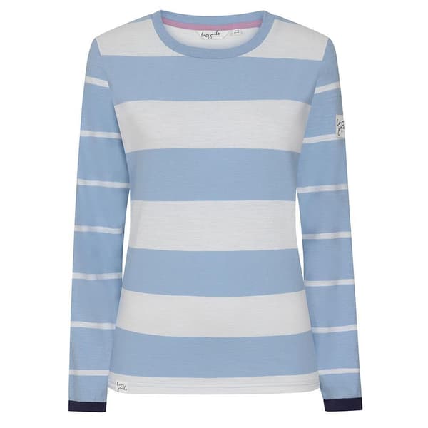 Lazy Jacks Randig T-shirt för damer M Sky Sky M