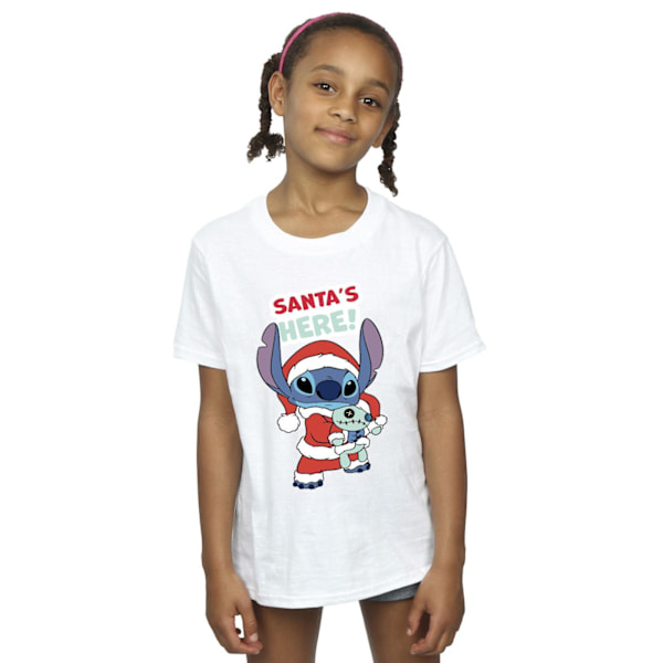 Disney Girls Lilo & Stitch Santa´s Here Bomull T-shirt 9-11 År White 9-11 Years