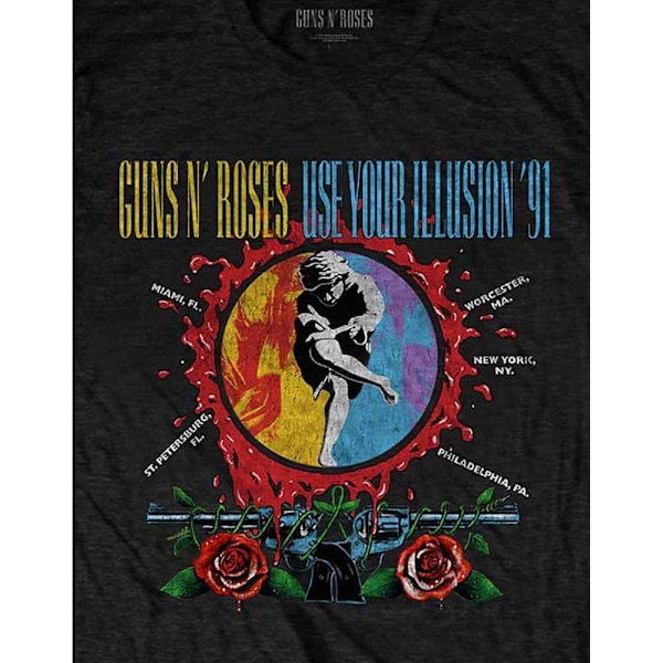 Guns N Roses Unisex Adult Splat T-Shirt M Svart Black M