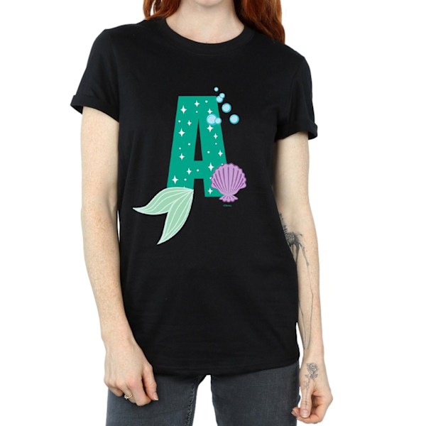 Disney Dam/Kvinnor Alfabetet A Är För Ariel Bomull Pojkvän T Black 3XL
