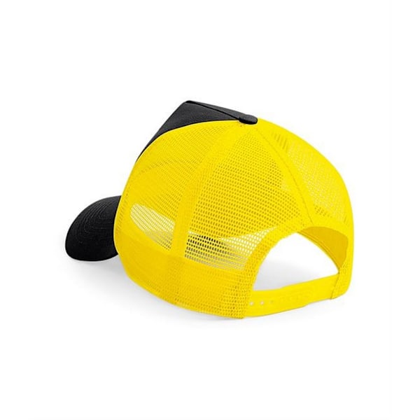Beechfield Herr Halv Mesh Trucker Cap / Huvudbonad En Storlek Svart Black/Yellow One Size
