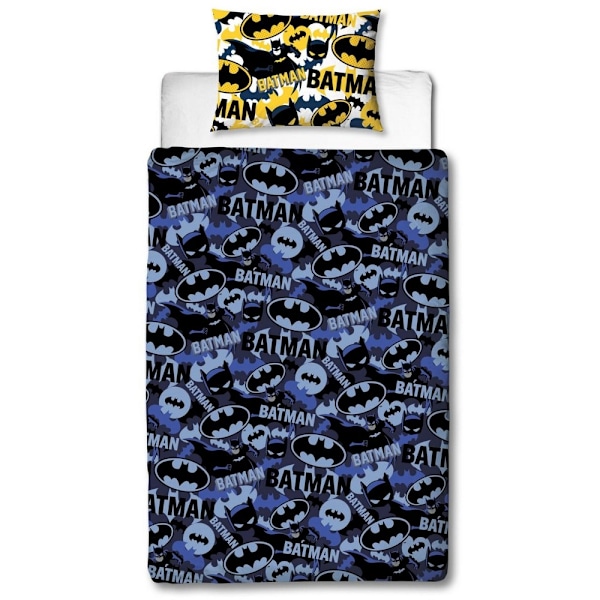 Batman Camo Påslakan Set Enkelsäng Blå/Gul/Svart Blue/Yellow/Black Single