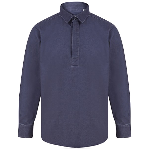 Front Row Unisex Vuxen Tvättat Bomull Borrskjorta XS Marinblå Navy XS
