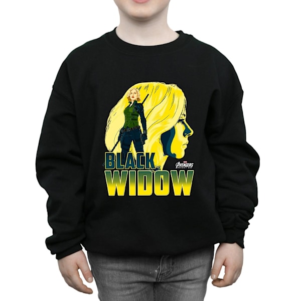 Marvel Boys Avengers Infinity War Black Widow Character Sweatshirt Black 7-8 Years