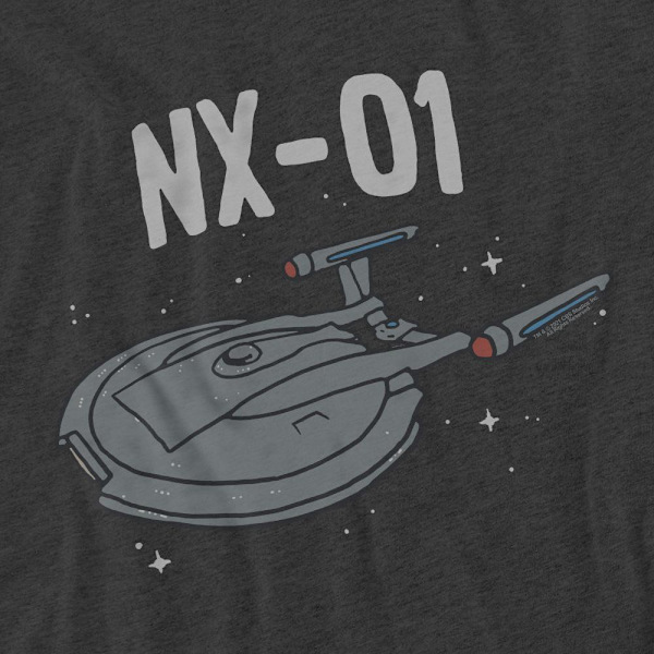 Star Trek Unisex Vuxen The OG NX Class T-Shirt S Gråmelerad Charcoal S