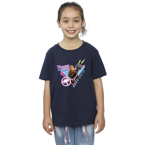 Marvel Girls What If Party Thor Alt Bomull T-shirt 12-13 år Navy Blue 12-13 Years