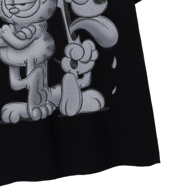 Garfield Mens Gråskala Kortärmad T-Shirt XL Svart Black XL
