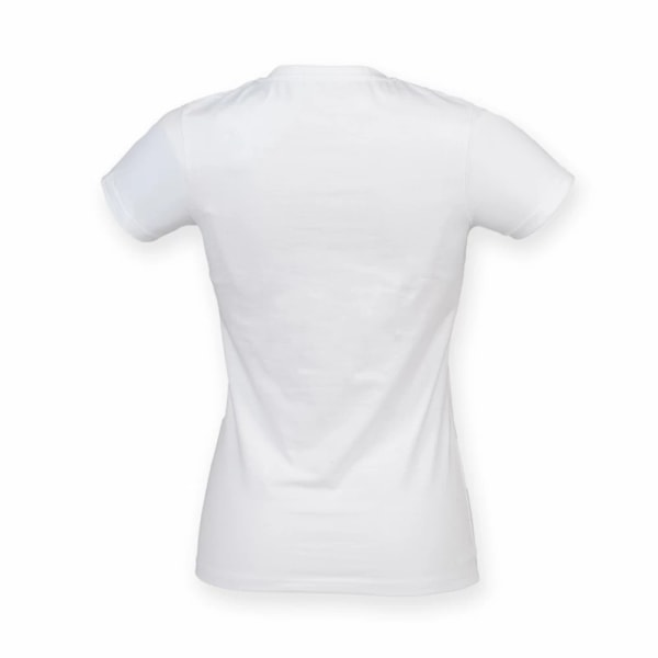 Skinni Fit Dam/Kvinnor Feel Good Stretch V-ringad T-shirt XS Vit White XS