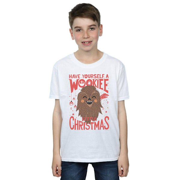 Star Wars Boys Wookiee Little Christmas T-Shirt 5-6 år Vit White 5-6 Years