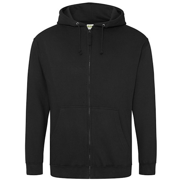 Awdis Plain Mens Hooded Full Zip Hoodie / Zoodie 2XL Deep Black Deep Black 2XL