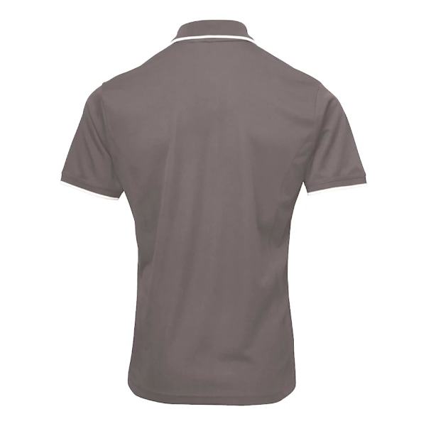 Premier Mens Coolchecker Contrast Pique Polo Shirt S Mörkgrå/Silver Dark Grey/Silver S