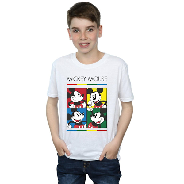 Disney Boys Mickey Mouse Square Colour T-Shirt 7-8 år Vit White 7-8 Years
