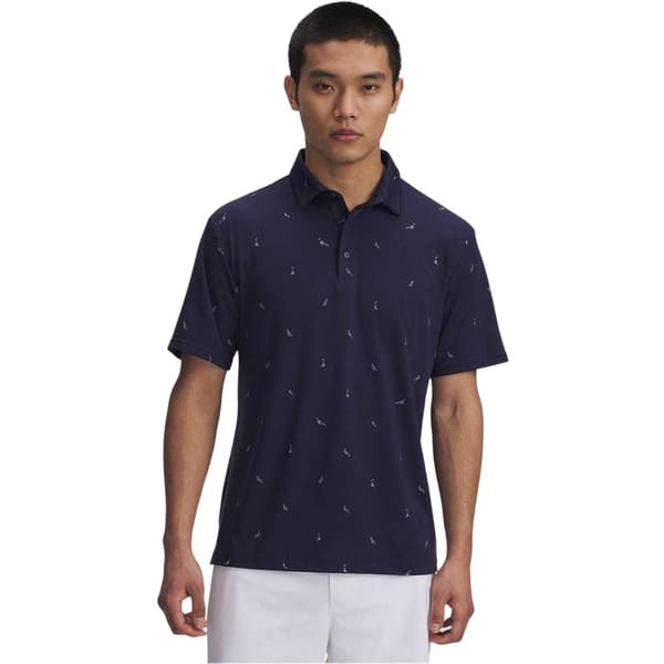 Under Armour Herrar Tryckt Pikétröja S Marinblå Navy S