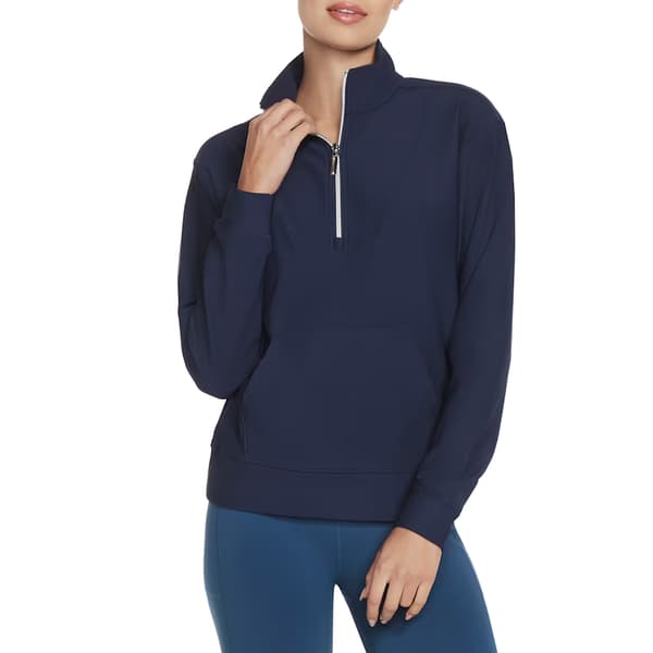 Skechers Dam GoLuxe Quarter Zip Tröja M Marinblå Navy M