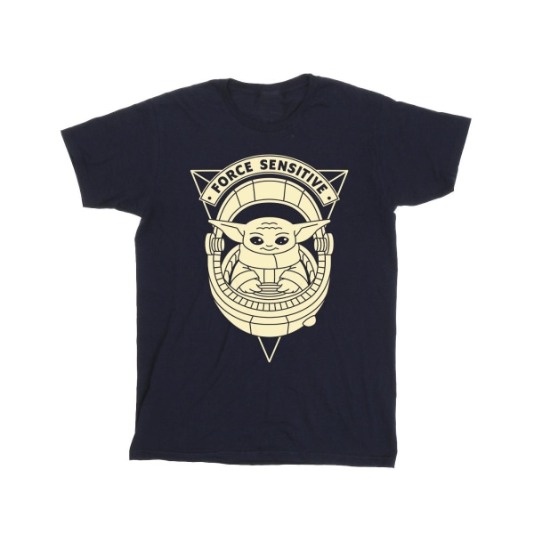 Star Wars Boys The Mandalorian Grogu Force Sensitive T-shirt 7- Navy Blue 7-8 Years