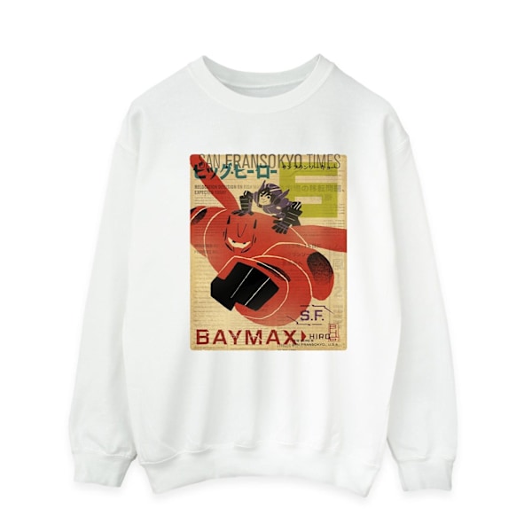 Disney Herr Big Hero 6 Baymax Flygande Baymax Tidnings-Sweatshirt White XL