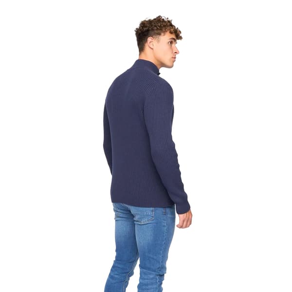 Crosshatch Wellburys Chunky Stickad Tröja för Män Mörkblå Navy M