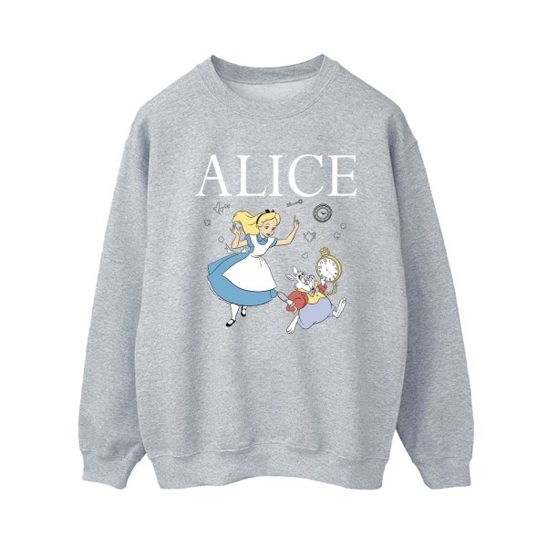 Disney Womens/Ladies Alice In Wonderland Follow The Rabbit Swea Sports Grey XL