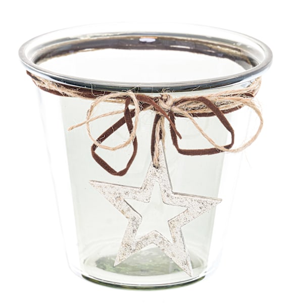 Hill Interiors Rökad Midnatt Jul Ljusstake 14cm x 1 Clear 14cm x 16cm x 16cm