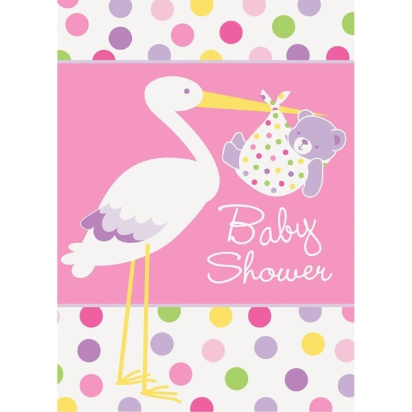 Unika partystork baby shower (paket med 8) en one size Pink/White One Size