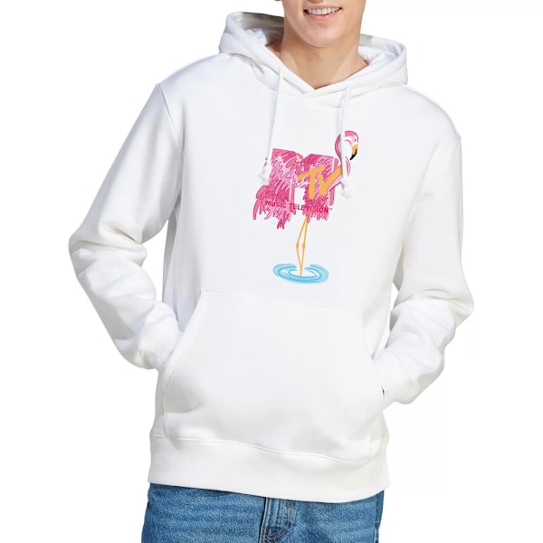 MTV Herr Flamingo Hoodie L Vit White L