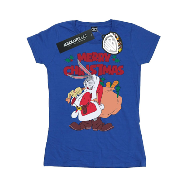Looney Tunes Dam/Damer Jultomte Bugs Bunny Bomull T-shirt XXL Royal Blue XXL