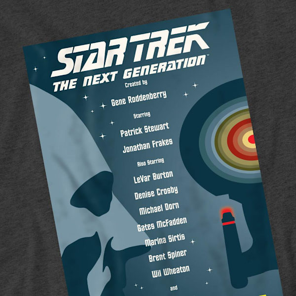 Star Trek Unisex Vuxen The Next Generation Säsong 1 Avsnitt 1 T-shirt Charcoal XL