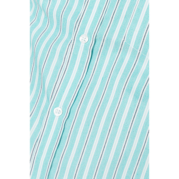 Maine Herr Oxford Multi Stripe Kortärmad Skjorta XXL Grön Green XXL