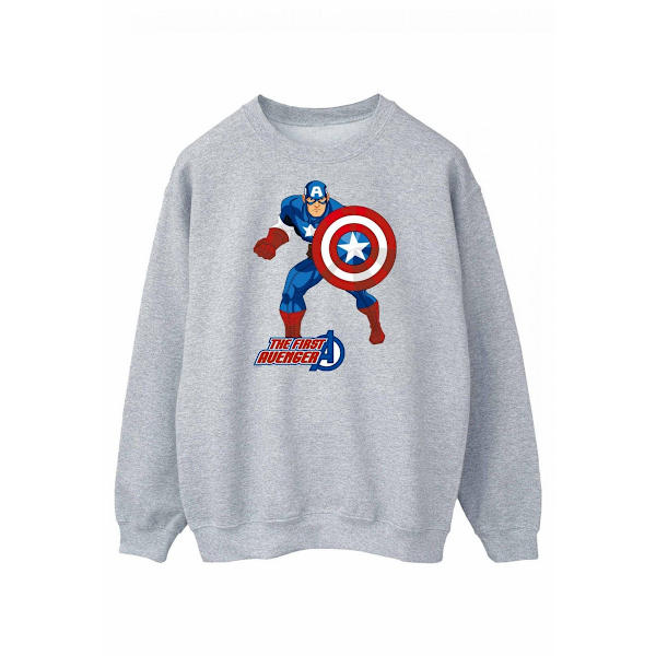 Captain America Unisex Vuxen The First Avenger Sweatshirt XXL S Sports Grey XXL