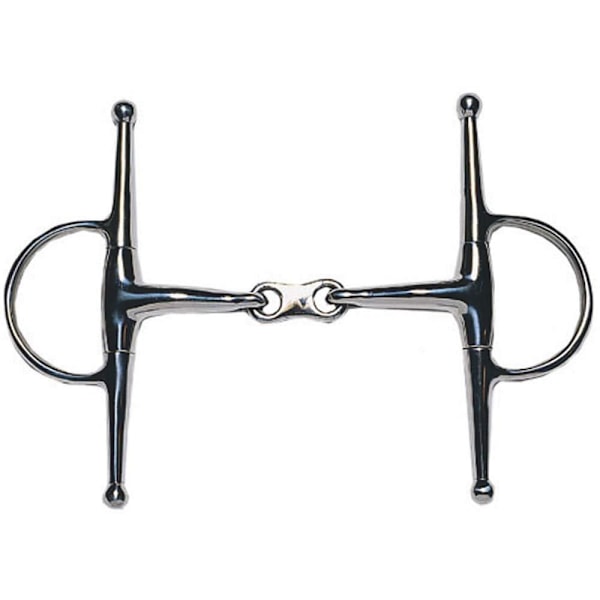 JP Korsteel Rostfritt Stål Fransk Länk Full Cheek Snaffle Bit Silver 4.5in
