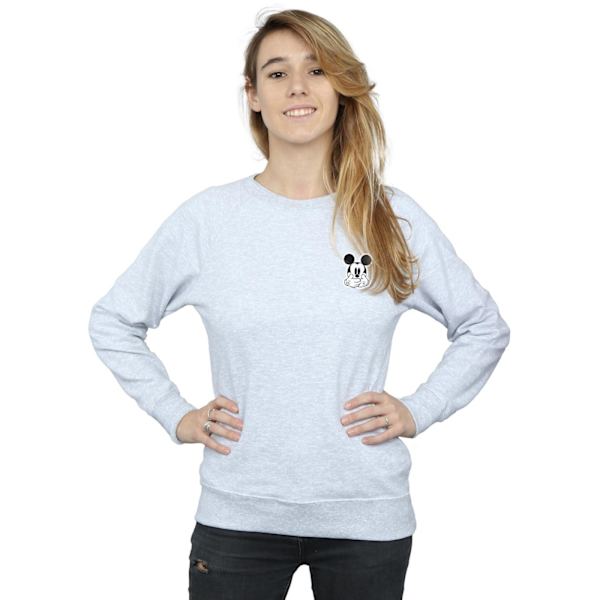 Disney Womens/Ladies Mickey Mouse Dont Speak Breast Print Sweat Sports Grey M