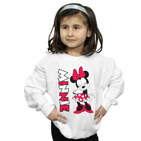 Disney Girls Minnie Mouse Giggling Sweatshirt 7-8 år Vit White 7-8 Years