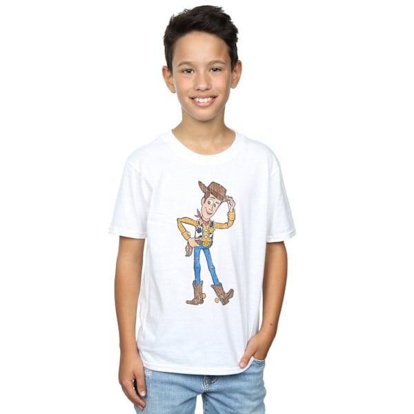 Disney Pojkar Toy Story 4 Sheriff Woody Pose T-Shirt 7-8 År Wh White 7-8 Years