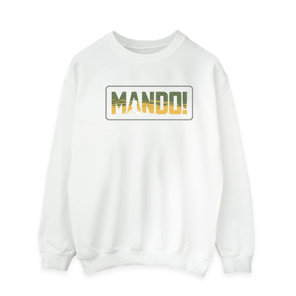Star Wars Mens The Mandalorian Mando Cutout Sweatshirt XXL Vit White XXL