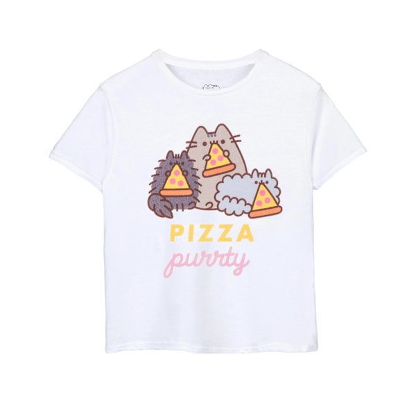 Pusheen Girls Pizza Purrty T-shirt med korta ärmar 11-12 år Vit White 11-12 Years