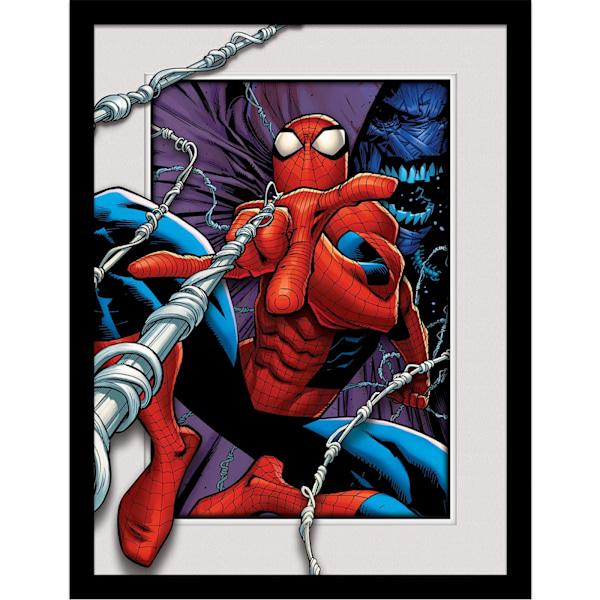 Spider-Man Swinging Breakout inramad affisch 45cm x 35cm Multicol Multicoloured 45cm x 35cm