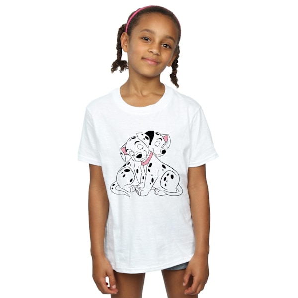 Disney Girls 101 Dalmatiner Puppy Love Bomull T-shirt 9-11 År White 9-11 Years