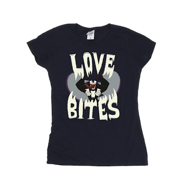 Marvel Womens/Ladies Venom Love Bites Bomull T-shirt XL Marin Blå Navy Blue XL