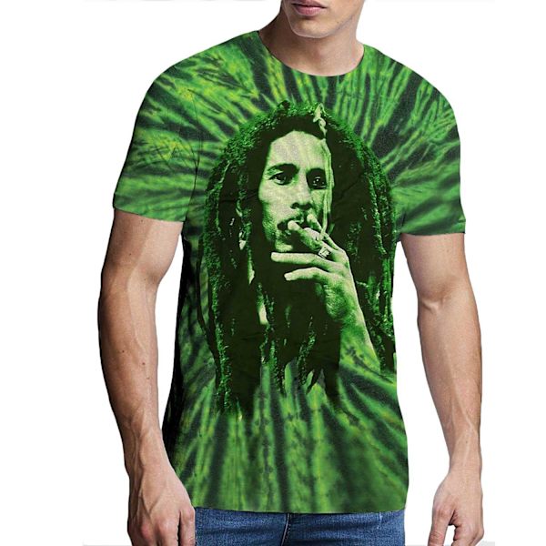 Bob Marley Unisex Smoke Tie Dye T-shirt S Grön Green S