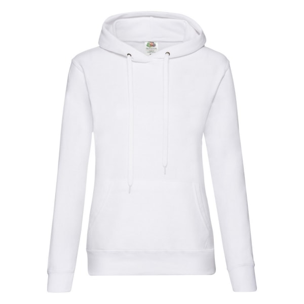 Fruit Of The Loom Damer Lady Fit Hooded Sweatshirt / Hoodie 2X White 2XL